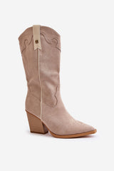 Women's cowboy boots made of eco suede