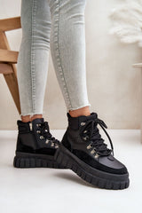 Stylish eco leather platform boots