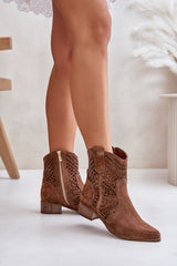 Elegant openwork pattern boots