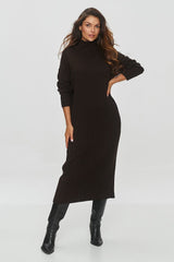 Elegant cut long sleeves knitted dress