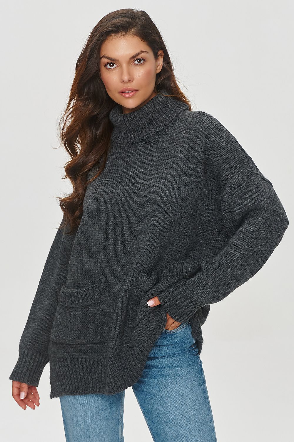 Turtleneck sweater with a loose cut