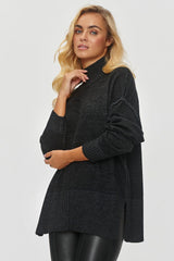 Oversize loose fit turtleneck sweater