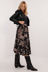 Leopard print bauble midi skirt