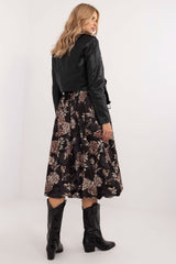 Leopard print bauble midi skirt