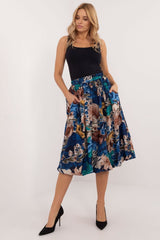 Leopard print bauble midi skirt