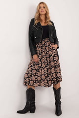 Leopard print bauble midi skirt