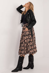 Leopard print bauble midi skirt