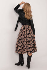 Leopard print bauble midi skirt