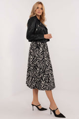 Leopard print bauble midi skirt