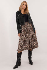 Leopard print bauble midi skirt