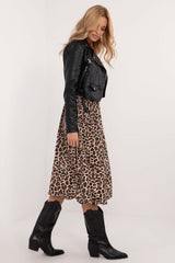 Leopard print bauble midi skirt