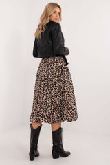 Leopard print bauble midi skirt