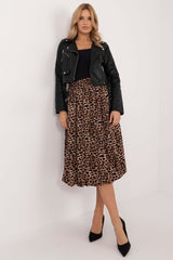 Leopard print bauble midi skirt