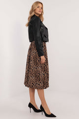 Leopard print bauble midi skirt