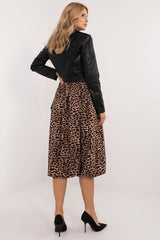 Leopard print bauble midi skirt