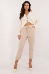 Elegant rhinestones high waist sweatpants