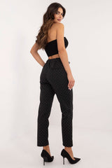 Elegant rhinestones high waist sweatpants