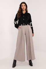 Women's wide-leg fabric pants