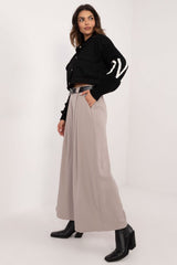 Women's wide-leg fabric pants