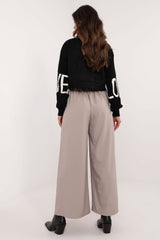 Women's wide-leg fabric pants