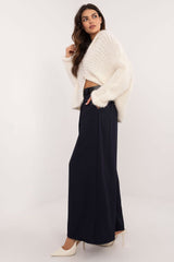 Women's wide-leg fabric pants