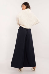 Women's wide-leg fabric pants