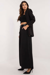 Women's wide-leg fabric pants