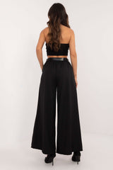 Women's wide-leg fabric pants