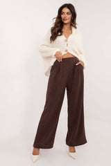 Women's smooth pattern high waist trousers