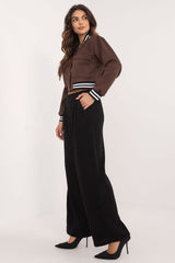 Women's smooth pattern high waist trousers