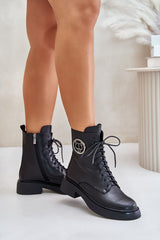 Elegant natural leather black boot