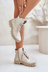 Women's ankle-length leather boots