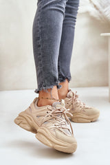 Ssolid sole beige sport shoes