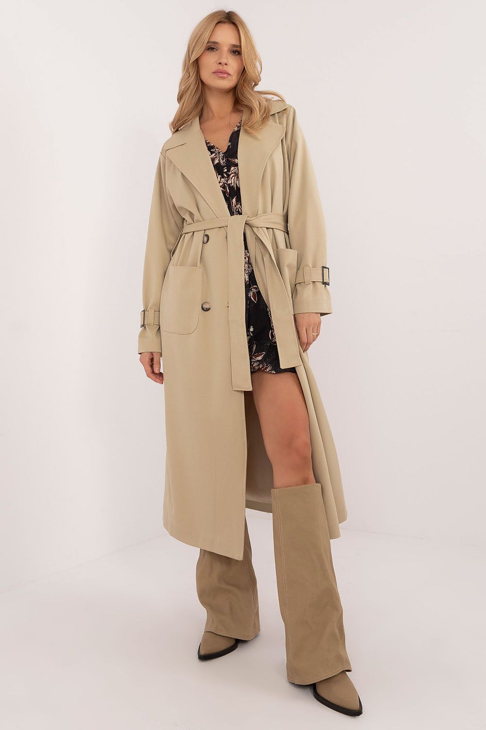 Elegant stylish transitional trench coat