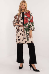 Women's rose print transitional coat