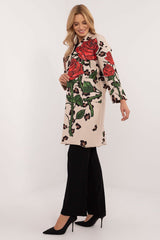 Women's rose print transitional coat