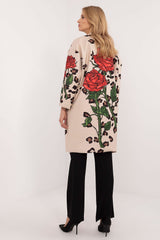 Women's rose print transitional coat