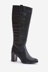 Elegant leather knee-high boots