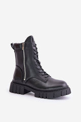 Stylish black worker boots