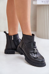 Elegant natural leather black boots