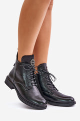 Stylish black Eco leather boots