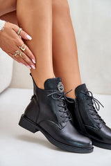 Stylish black Eco leather boots