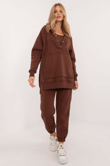 Warmed mélange pattern casual style set