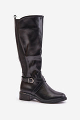 Stylish women's eco leather knee high boots