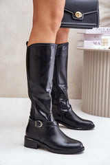 Stylish women's eco leather knee high boots