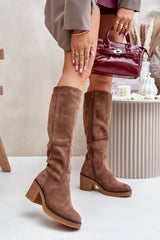 Rounded toe caps heel boots