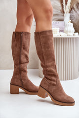 Rounded toe caps heel boots