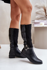 Almond toe noses knee high boots