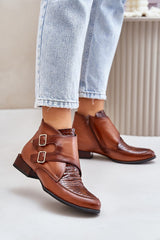 Maciejka low block heel leather boots