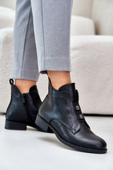 Women's black eco leather boots